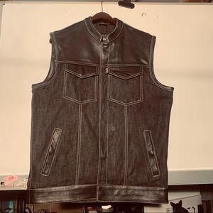 Daniel Smart Leather & Denim riding vest